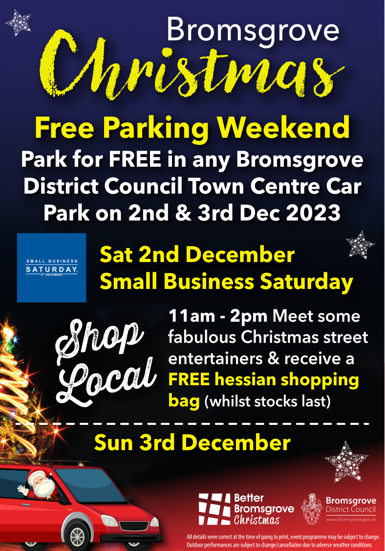 Bromsgrove Xmas Free Parking promo image