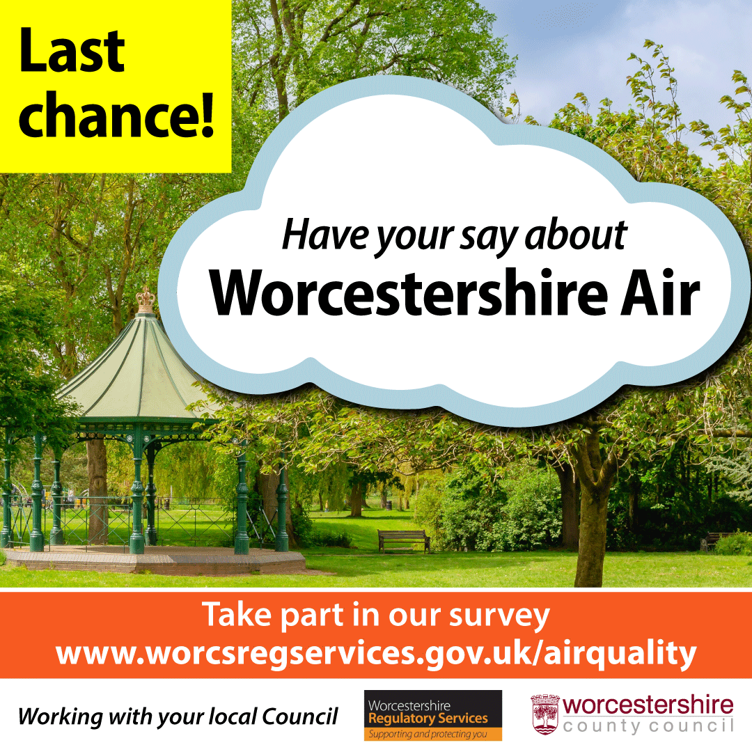 Last chance to have your say in Worcestershire-wide Air Quality Survey