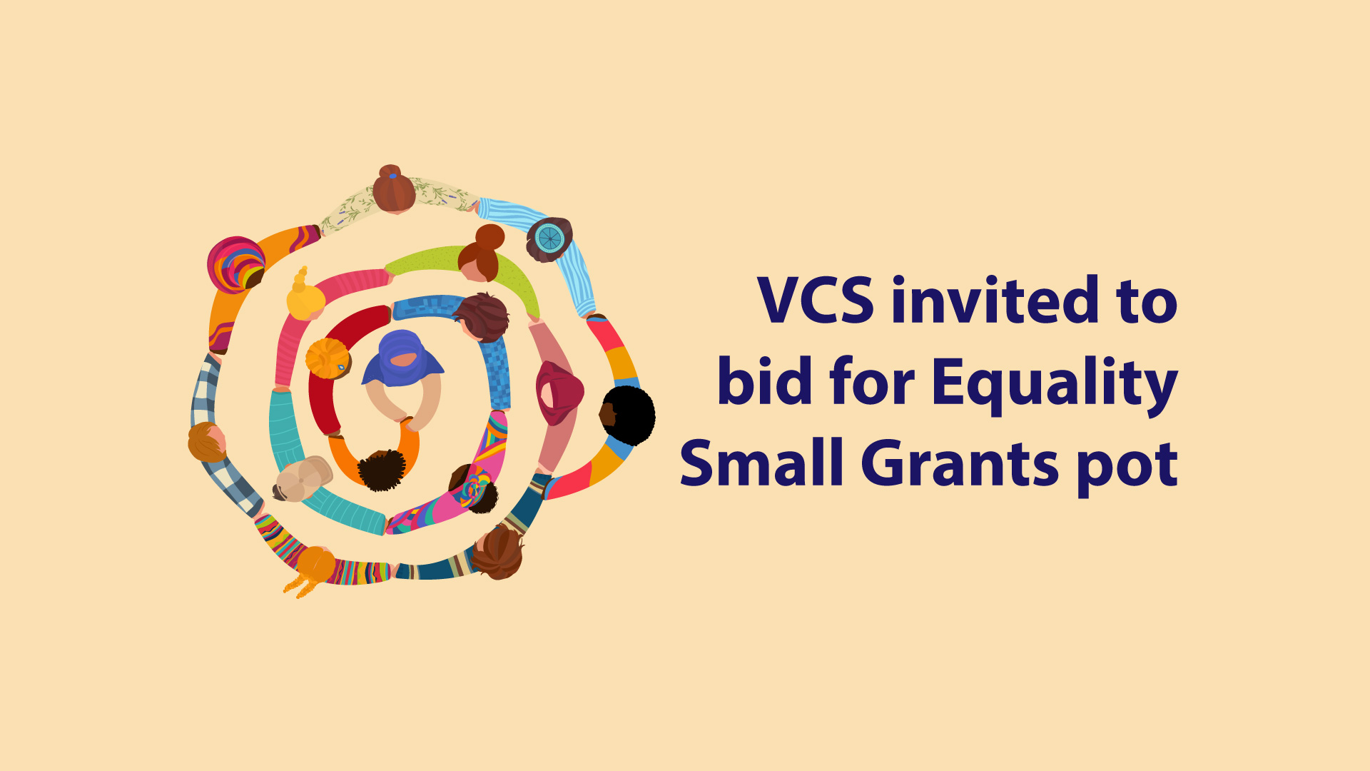 Graphic with wording for release of equalities small grants applications